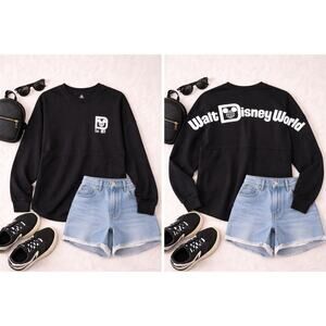 Walt Disney World Unisex Spirit Jersey Long Sleeve Graphic Shirt Black Size L